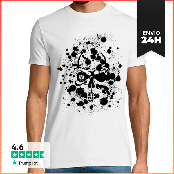 Camiseta Hombre Clásica Cráneo Hipster Cráneo 1091446 LaTostadora