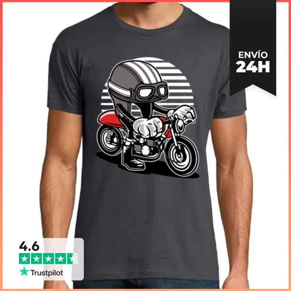 Camiseta Hombre Clásica Caferacer Helmet LaTostadora