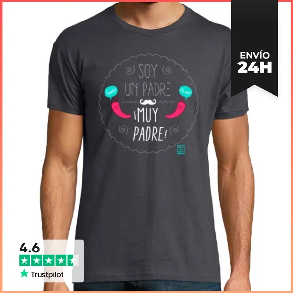 Camiseta Hombre Clásica Un Padre Muy Padre Camiseta Oscura