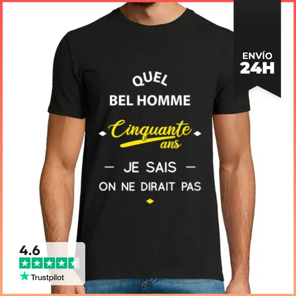 Camiseta Hombre Clásica 50 Años - Que Hombre Tan Guapo