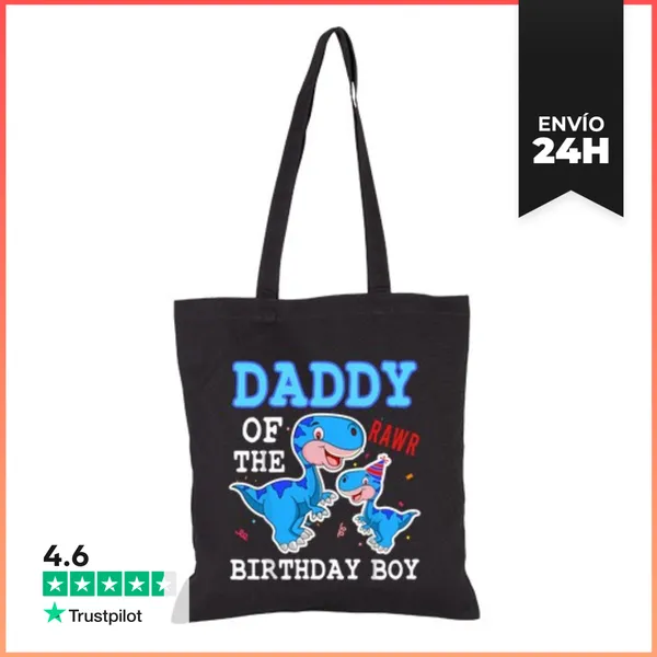 Bolsa De Tela Papá Dinosaurio Papá Del Niño De Cumpleaños