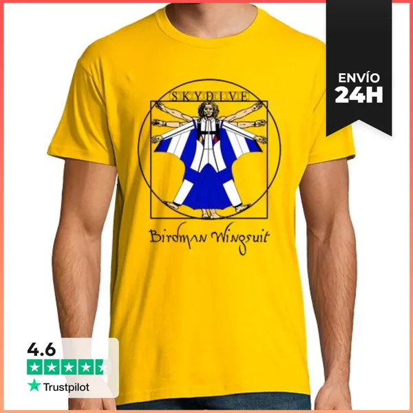 Camiseta Hombre Clásica Camiseta Birdman Wingsuit Mod.2