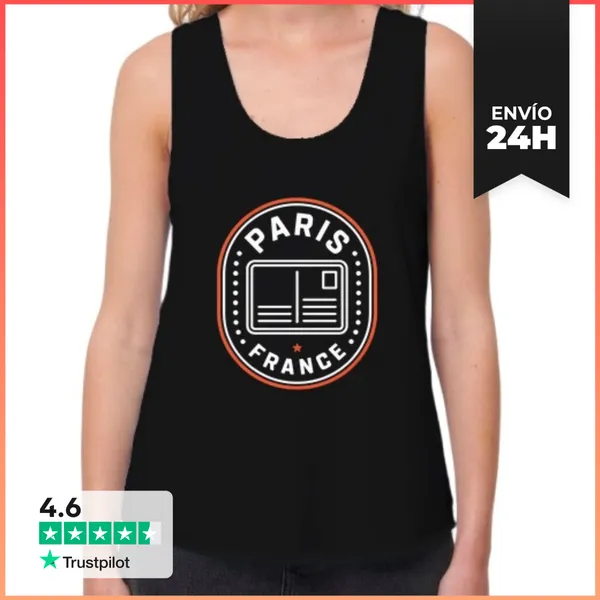 Camiseta Mujer Sin Mangas, Loose Fit Viaje A París Viaje Francia