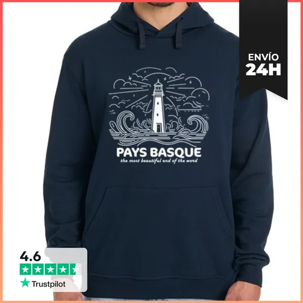 Sudadera Unisex Con Capucha Pays Vasco Orgullo Bayona Biarritz