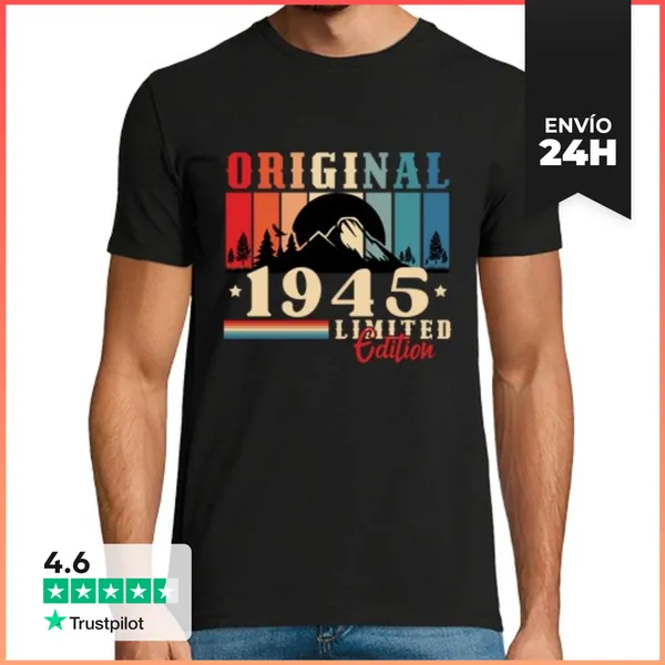 Camiseta Hombre Clásica 80 Años De Cumpleaños Retro Vintage De