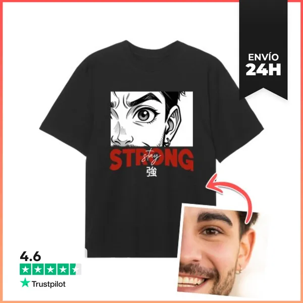 Camiseta Oversize Efecto Manga Camiseta Oversize Stay Strong Foto