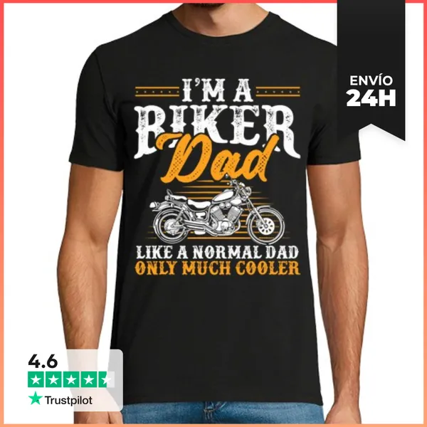 Camiseta Hombre Clásica Mens Soy Un Papá Motero Divertido