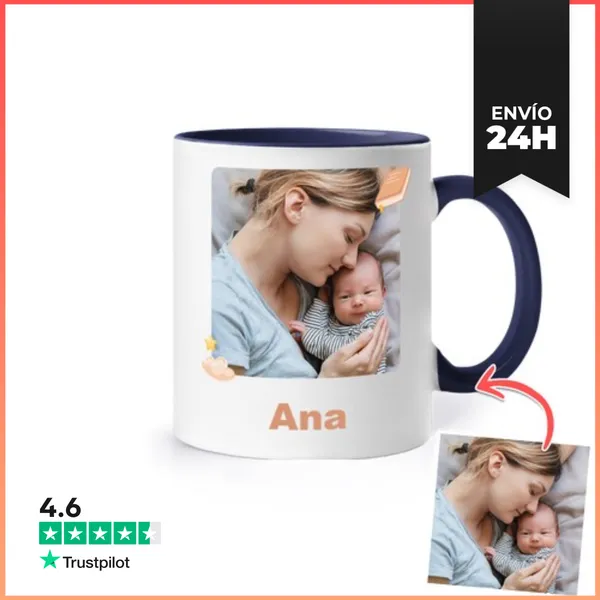 Taza De Colores Taza Mamá Te Quiero Mucho Foto Texto