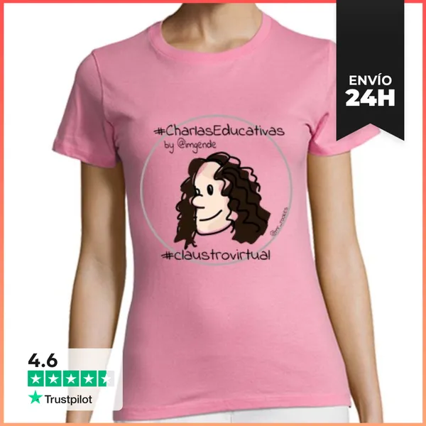 Camiseta Mujer Clásica Charlas Cara Negro LaTostadora