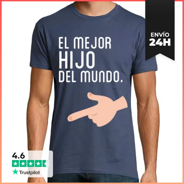 Camiseta Hombre Clásica El Mejor Hijo Del Mundo, Padre E Hijo,