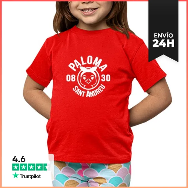Camiseta Clásica Para Niños Paloma Cartoon Mod.4 Blanco Niño