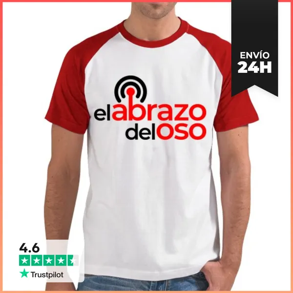 Camiseta Hombre, Estilo Béisbol Abrazo Basic BsRoja LaTostadora