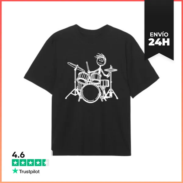 Camiseta Oversize Baterista Rockero LaTostadora