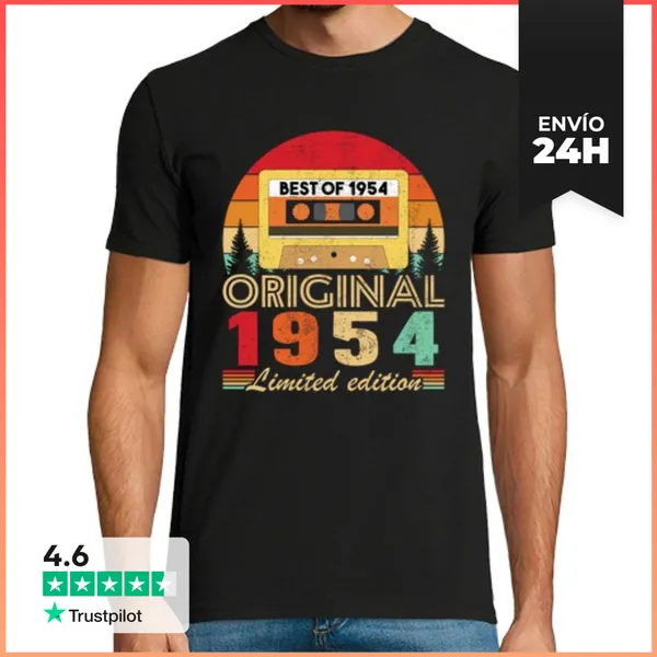 Camiseta Hombre Clásica Regalo Original De 70 Cumpleaños De 1954