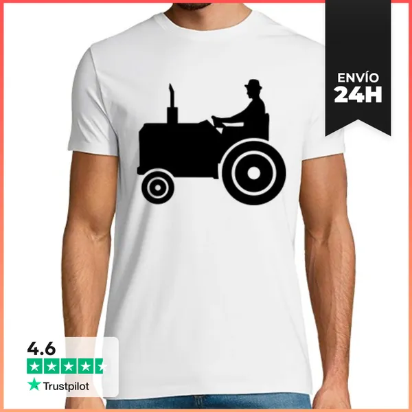 Camiseta Hombre Clásica Tractor Agricultor LaTostadora