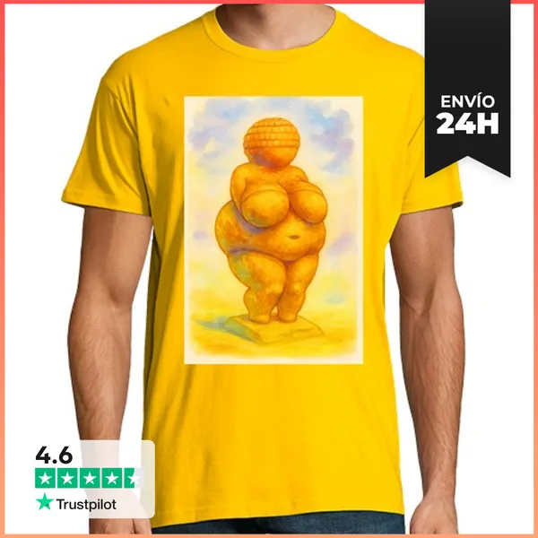 Camiseta Hombre Clásica Venus De Willendorf Acuarela LaTostadora
