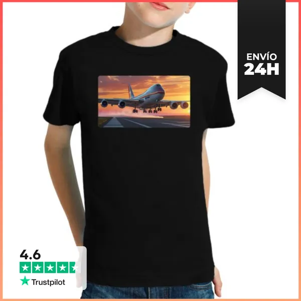 Camiseta Clásica Para Niños Camiseta Avión Despegando Al