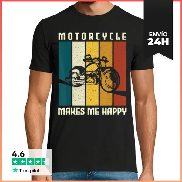 Camiseta Hombre Clásica Motocicleta Americana Ciclomotor Deport