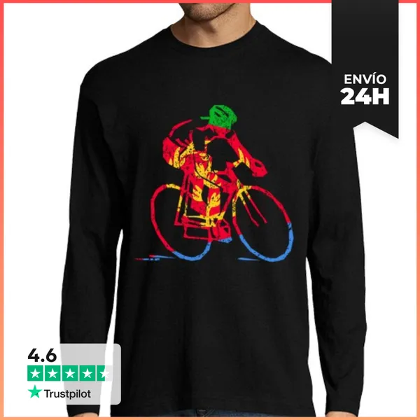 Camiseta Hombre Manga Larga Ciclista Eritreo Carrera De Ruta