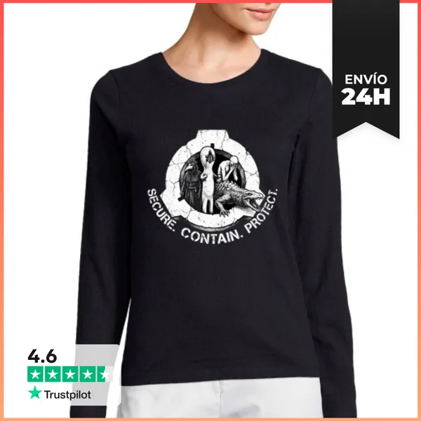 Camiseta Mujer Manga Larga Logo De Entidades De La Fundación SCP