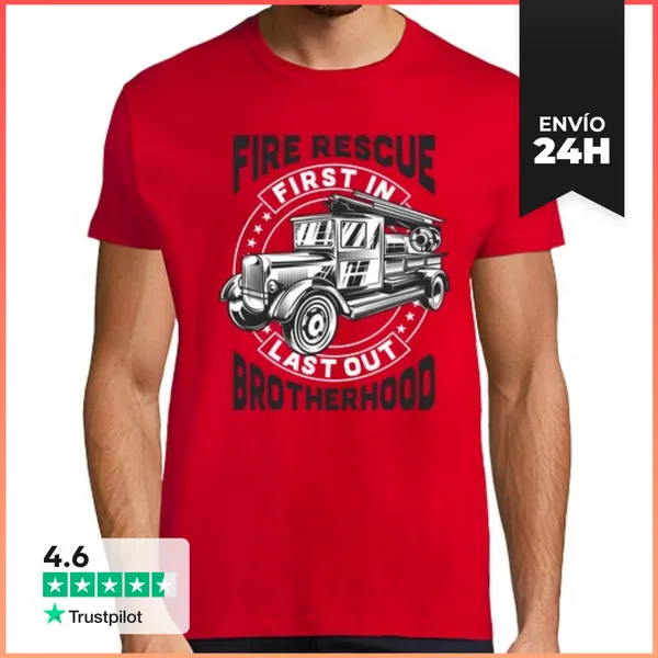 Camiseta Hombre Clásica Fire Rescue Brotherhood LaTostadora