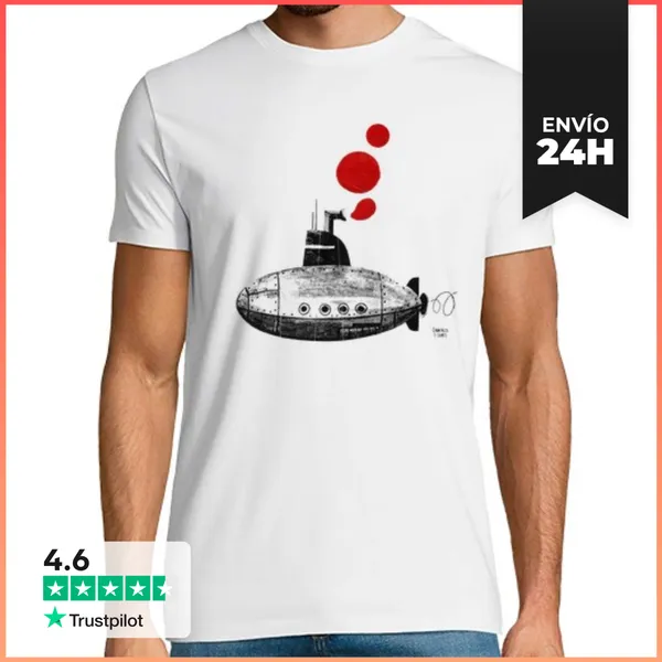 Camiseta Hombre Clásica Submarino Burbujas Cadafalch LaTostadora
