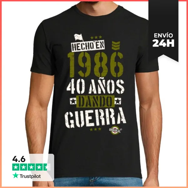Camiseta Hombre Clásica 1986. 40 Años Dando Guerra LaTostadora
