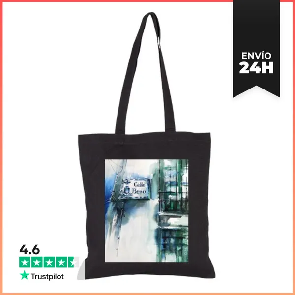 Bolsa De Tela Calle Beso, Bolsa Negra LaTostadora