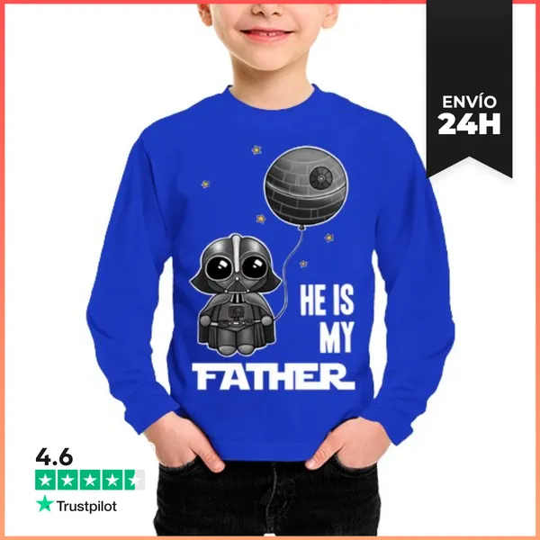 Camiseta Manga Larga Para Niños Niño, Manga Larga, Azul Royal