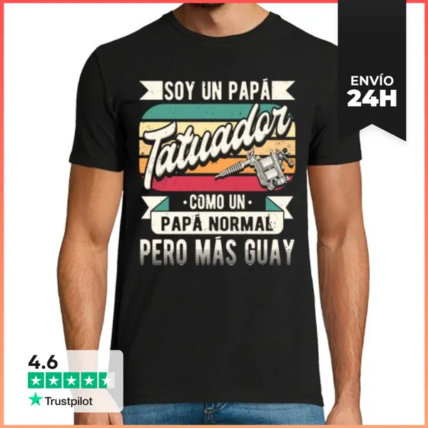 Camiseta Hombre Clásica Soy Un Papa Tatuador LaTostadora