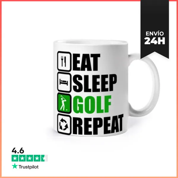Taza Comer Dormir Golf Repetir LaTostadora