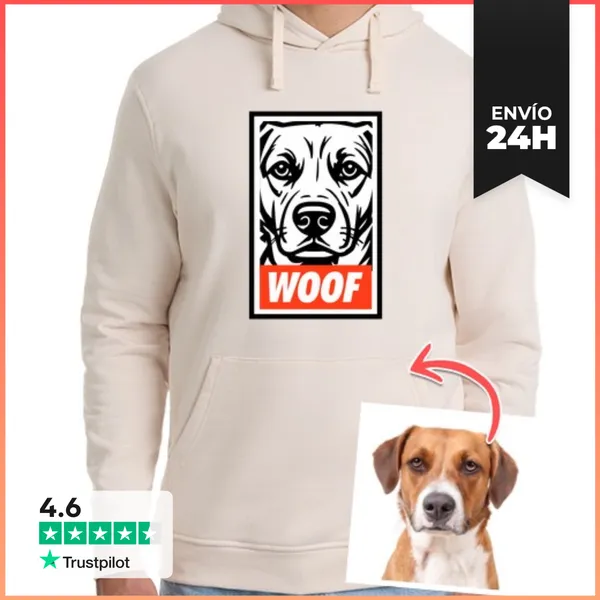 Sudadera Unisex Con Capucha Efecto Ilustración Sudadera WOOF Foto