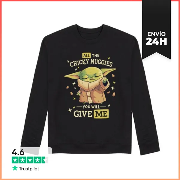 Sudadera Unisex Baby Yoda Mandalorian Chicky Nuggies LaTostadora