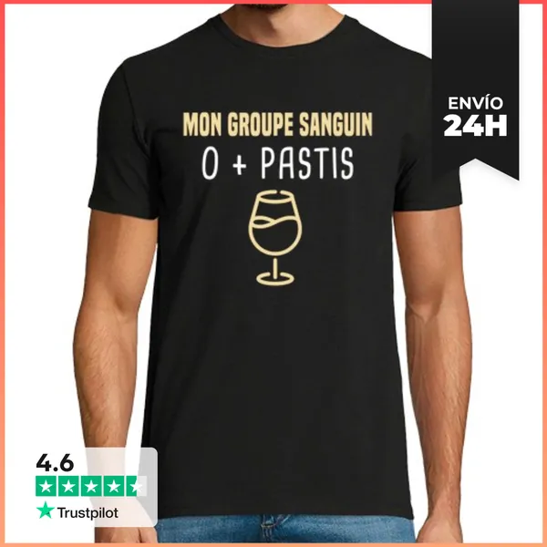 Camiseta Hombre Clásica Mi Tipo De Sangre Humor Alcohol
