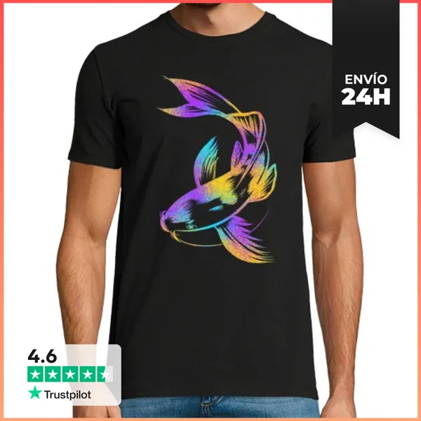 Camiseta Hombre Clásica Carpa Colorida LaTostadora
