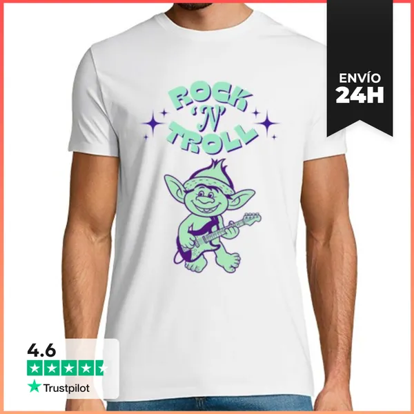 Camiseta Hombre Clásica Rock N Troll LaTostadora