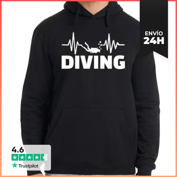 Sudadera Unisex Con Capucha Frecuencia De Buceo LaTostadora