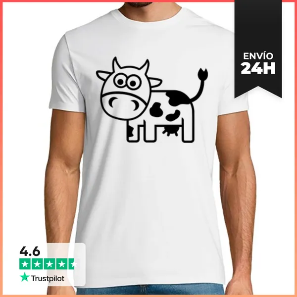 Camiseta Hombre Clásica Vaca Cómica LaTostadora