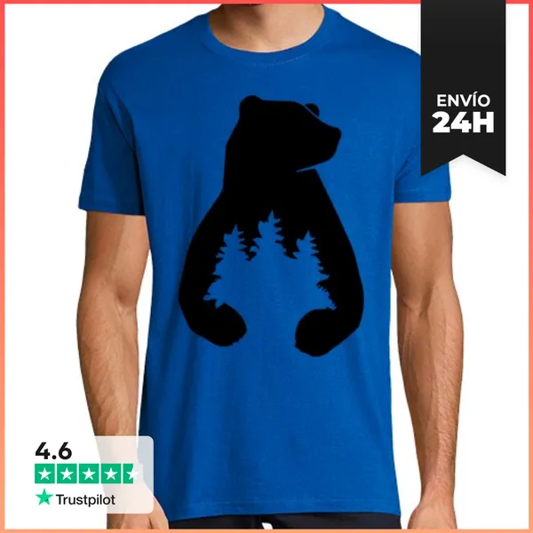 Camiseta Hombre Clásica Oso Y Árboles LaTostadora