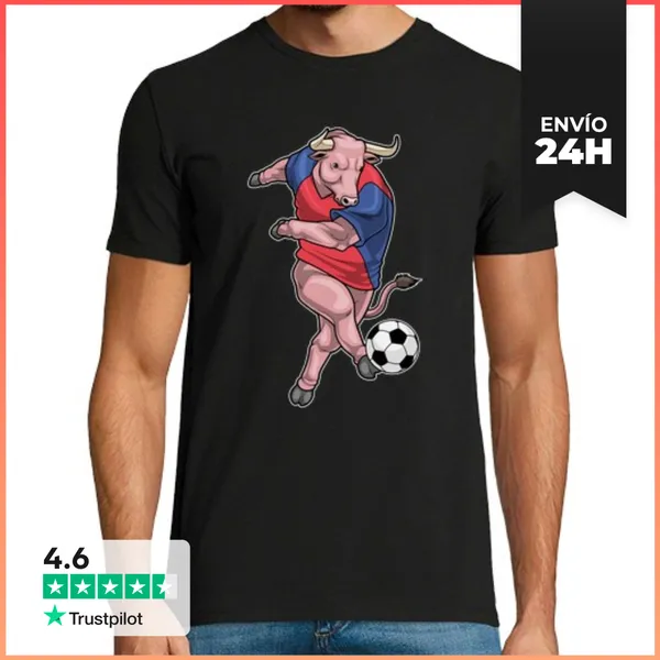 Camiseta Hombre Clásica Toro Jugador De Fútbol Fútbol LaTostadora