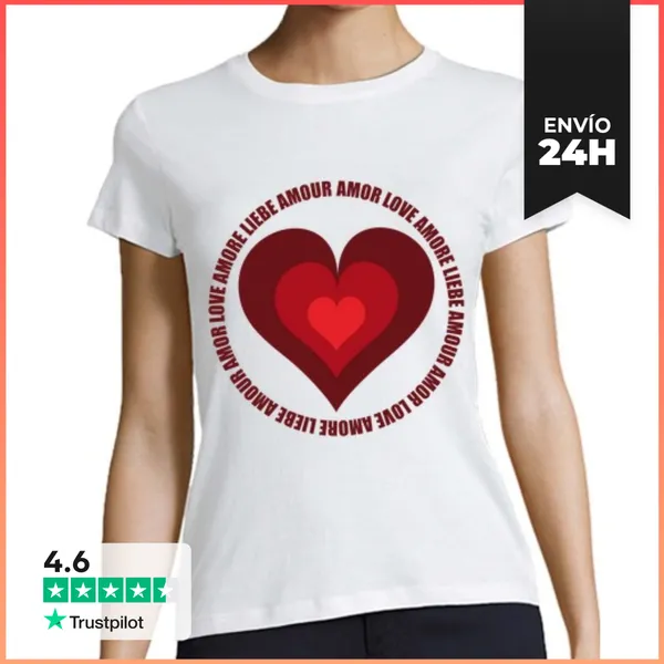 Camiseta Mujer Clásica CORAZON AMOR LaTostadora
