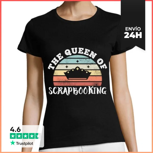 Camiseta Mujer Clásica La Reina Del Día De La Madre Scrapbooki