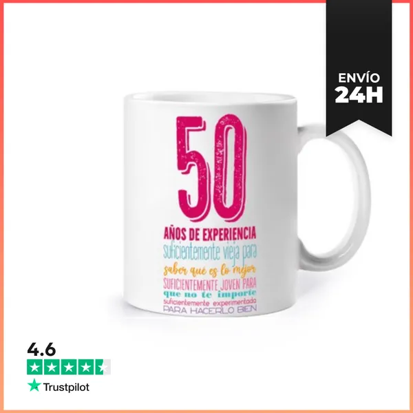 Taza 50 AÑOS DE EXPERIENCIA MUJER LaTostadora
