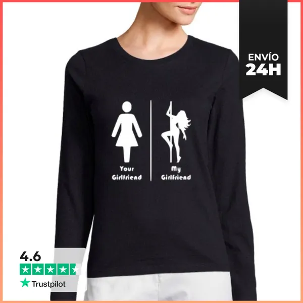 Camiseta Mujer Manga Larga Pole Dance Regalos De Pole Dance Pole