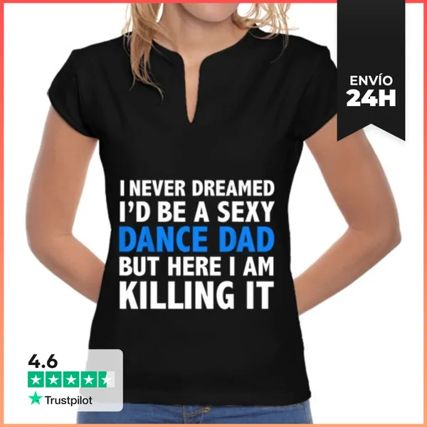 Camiseta Mujer Cuello Mao Hombre Divertido Nunca Soñé Que Sería