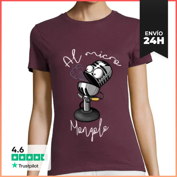 Camiseta Mujer Clásica Mujer, Manga Corta, Burdeos, Clásica