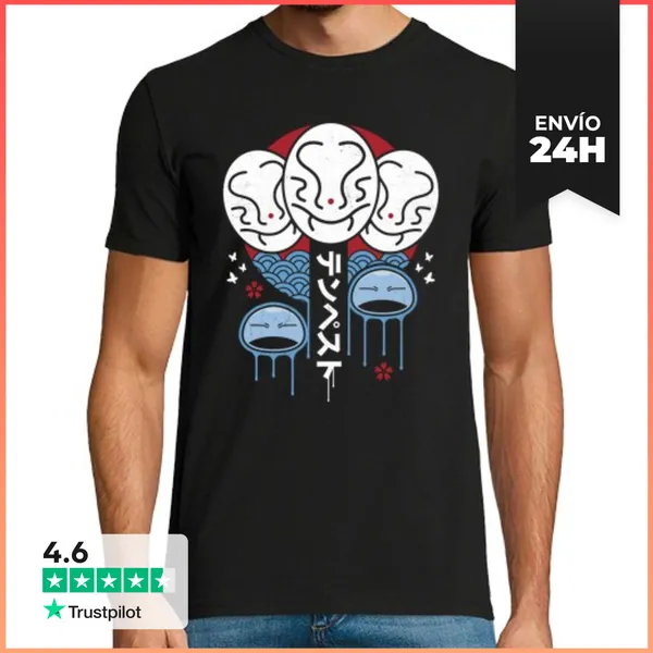 Camiseta Hombre Clásica Rimuru Mask Japanese Style LaTostadora