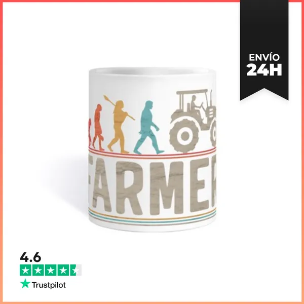 Taza Granjero Evolución Agricultor Tractor LaTostadora