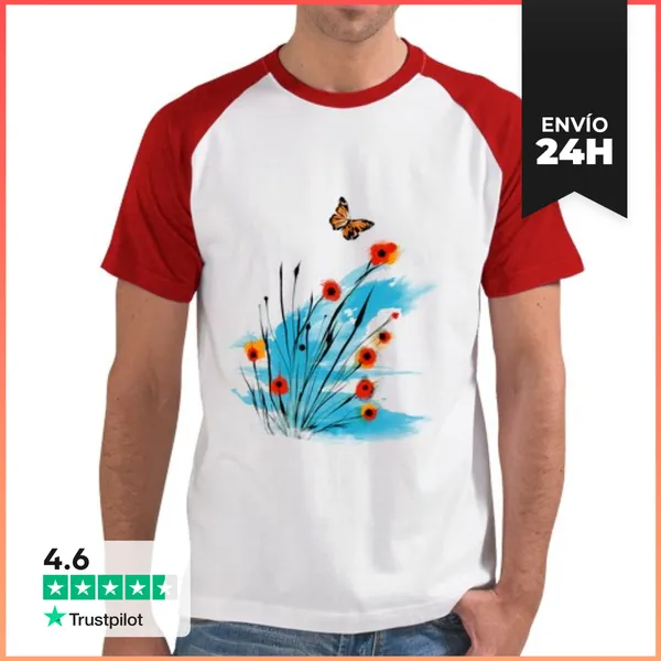 Camiseta Hombre, Estilo Béisbol Florece V2 LaTostadora