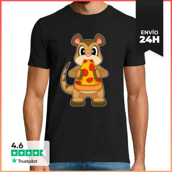 Camiseta Hombre Clásica Pizza De Suricata LaTostadora